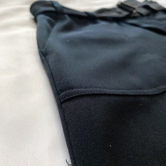 VINCE. BLACK BELTED CROPPED PLEATED TAPERED PANTS STYLE V3359-21170 - 2 - Picture 7 of 9